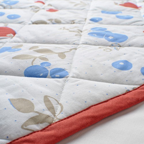 RODHAKE Selimut quilt 96x96 cm pola kelinci blueberi putih merah