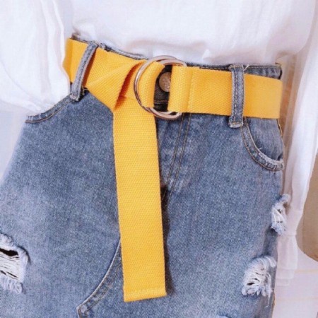 SALE!!! IKAT PINGGANG/BELT FASHION KOREA NYLON 2,5 cm - Ikat Pinggang Wanita Colorful Ring Belt Warna