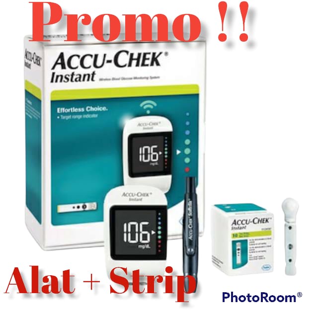 ALAT CEK GULA DARAH ACCU CHEK INSTAN ALAT TEST GULA DARAH GLUCO TEST PLUS STRIP 25