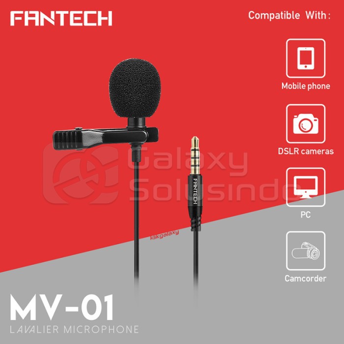 Mic Clip On Fantech Lavalier MV01 Microphone