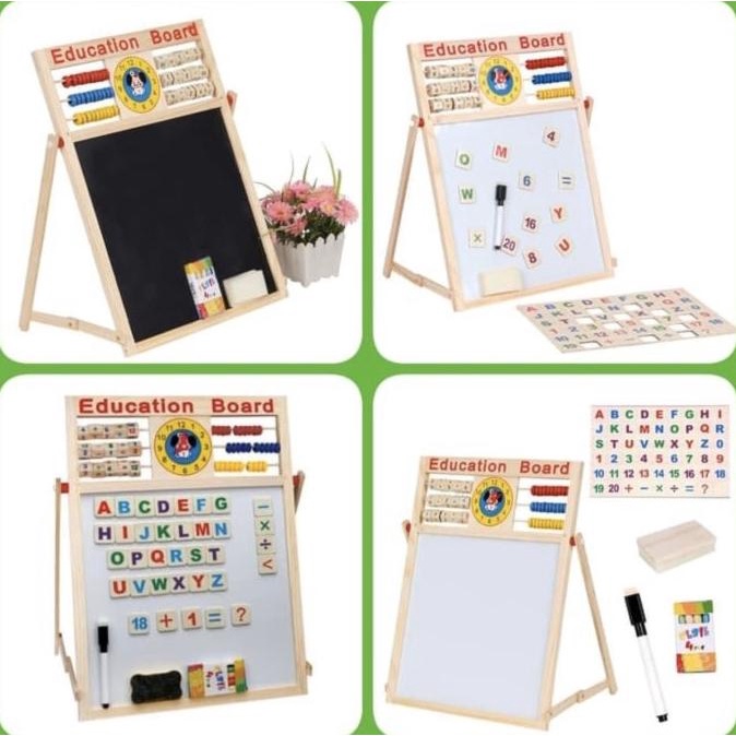 

* ALMA * Mainan papan tulis 2 sisi/ table learning board/ edukasi NEW