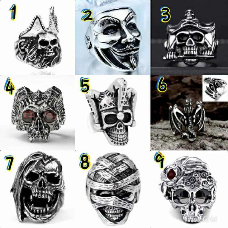 Cincin Titanium TENGKORAK/ Skull Ring  Titanium Stainless Steel