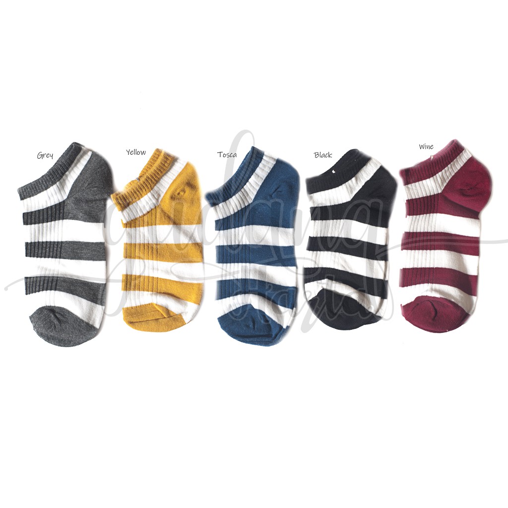 Kaos Kaki Pendek Wanita Garis Besar Ceria Sock Big Stripped GH 103610