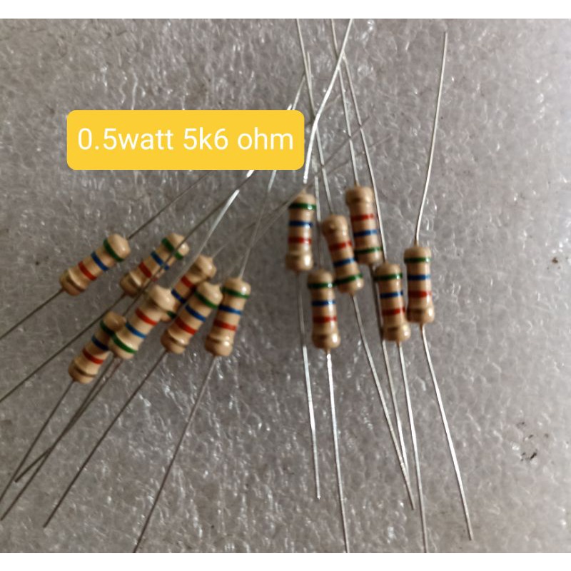 10BUAH RESISTOR 5K6 OHM 0.5WATT SETENGAH WATT 5K6 OHM 5K6OHM 0.5 WATT 0,5 WATT