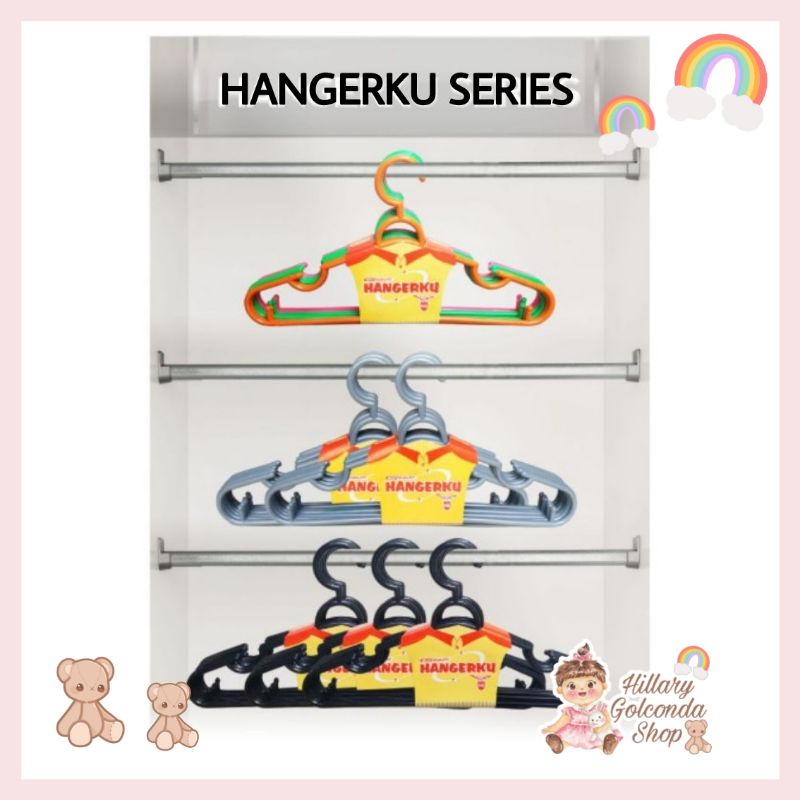 Gantungan baju||Hanger baju plastik murah 1pak isi 6pcs||hanger lemari HANGERKU