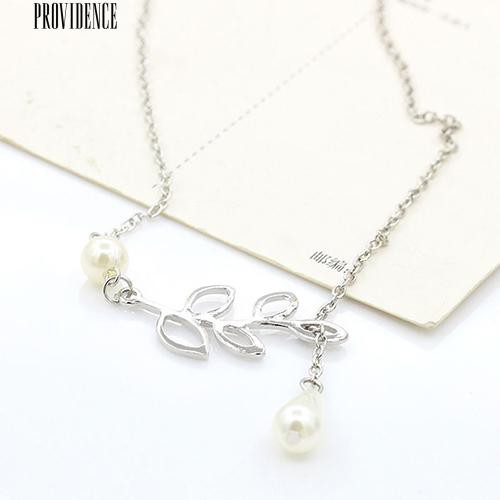 [Bayar Di Tempat]Perempuan Faux Pearl kalung