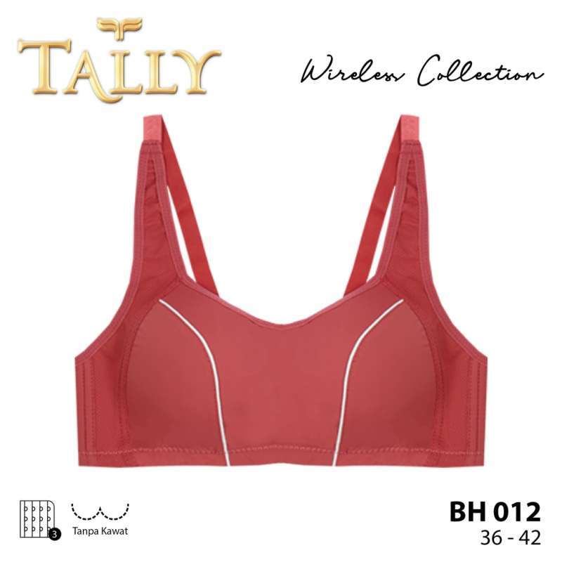 Bra Wanita Bh Tally 012 Wanita Tanpa Kawat Busa Tipis Model Kemben Casual Size 36-42 Kait 3 Bra Kemben Import