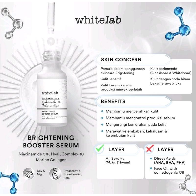 Whitelab Niacinamide 5% Brightening Booster Serum  Original [ 𝗕𝗣𝗢𝗠 ]