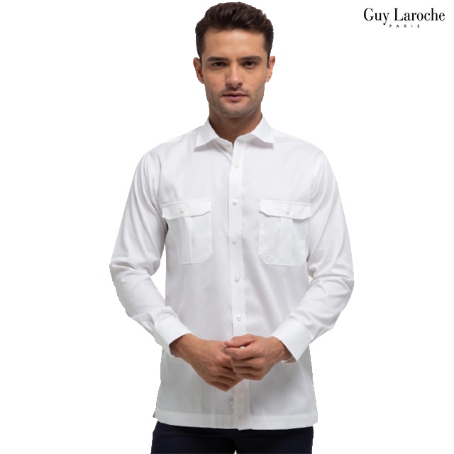 Kemeja Lengan Panjang Guy Laroche Double Long Plain Putih