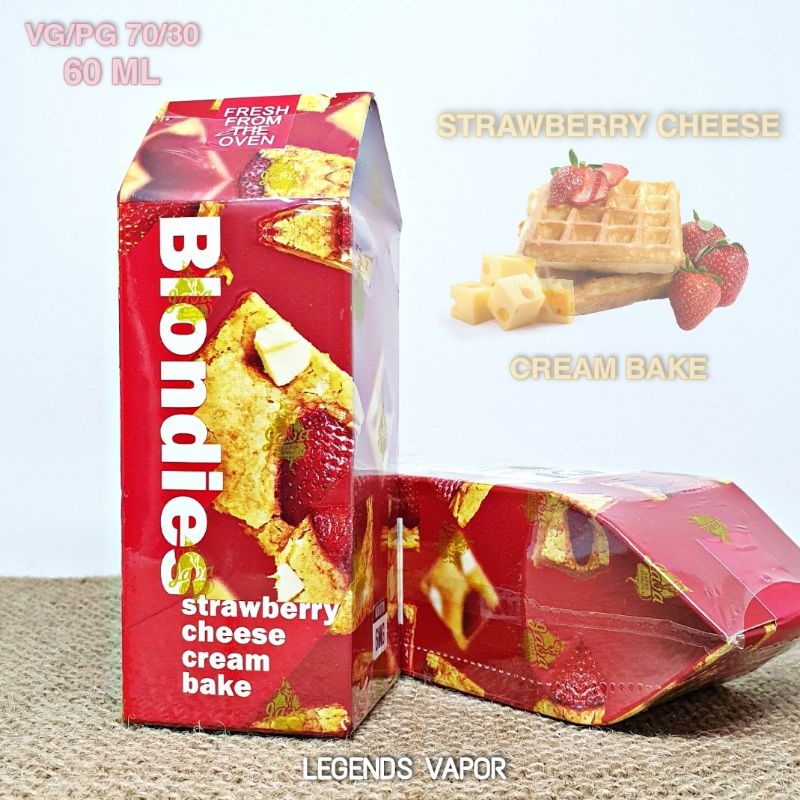 FREEBASE - BLONDIES Strawberry Cheese Cream Bake 60ML AUTHENTIC