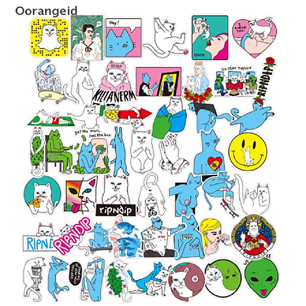 50 Pcs Stiker Bom RIPNDIP Untuk Skateboard Koper Laptop