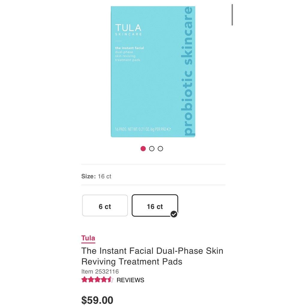 tula instant facial pads