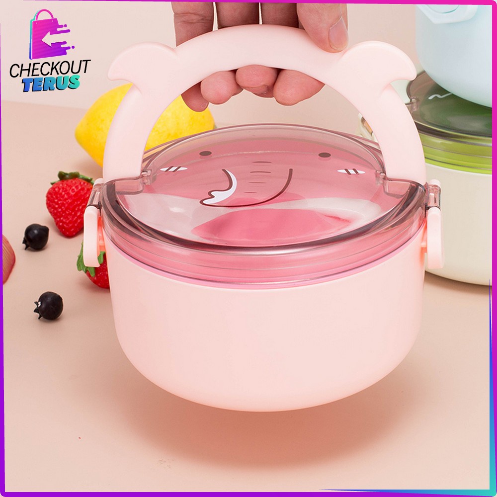 CT C447 Tempat Makan Anak 3 Tingkat Karakter Motif Lucu Kotak Bekal Anak Rantang Susun Anak Lunch Box Set BPA FREE