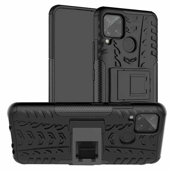 REALME C15 / REALME C12 RUGGED ARMOR DEFENDER CASE WITH KICK STAND