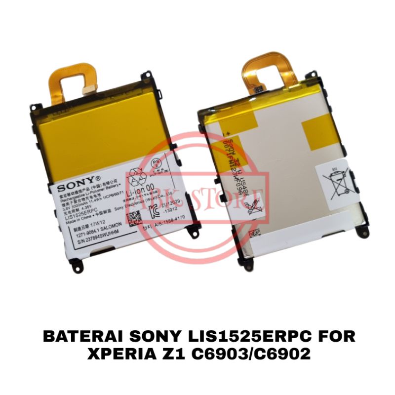 BATRE BATERAI BATTERY SONY XPERIA Z1 L39H C6902 | C6903 LIS1525ERPC ORIGINAL