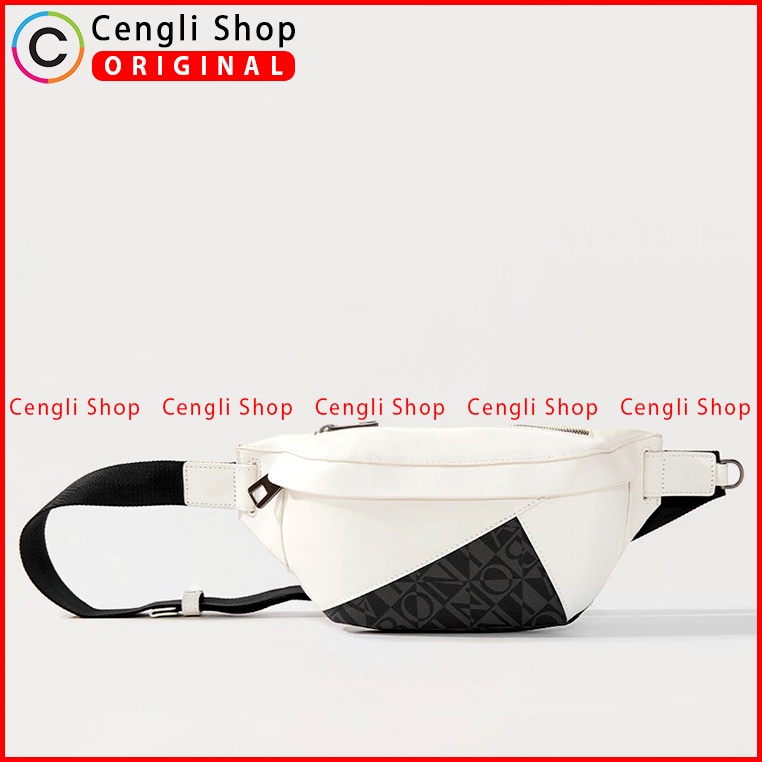 TAS SELEMPANG/PINGGANG/DADA PRIA BONIA MEN LEATHER SLING/WAIST/CHEST BAG ORIGINAL BRANDED PUTIH WHITE BN03