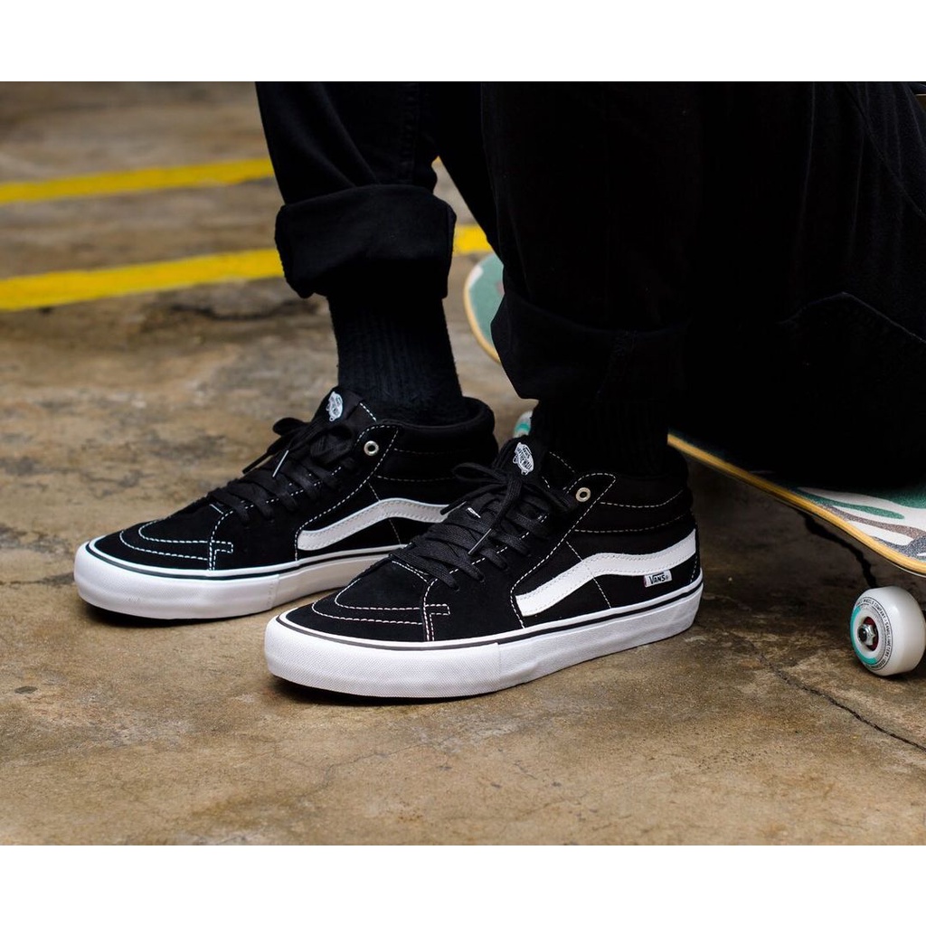 VANS SK8-MID PRO BLACK/WHITE ORIGINAL 100%