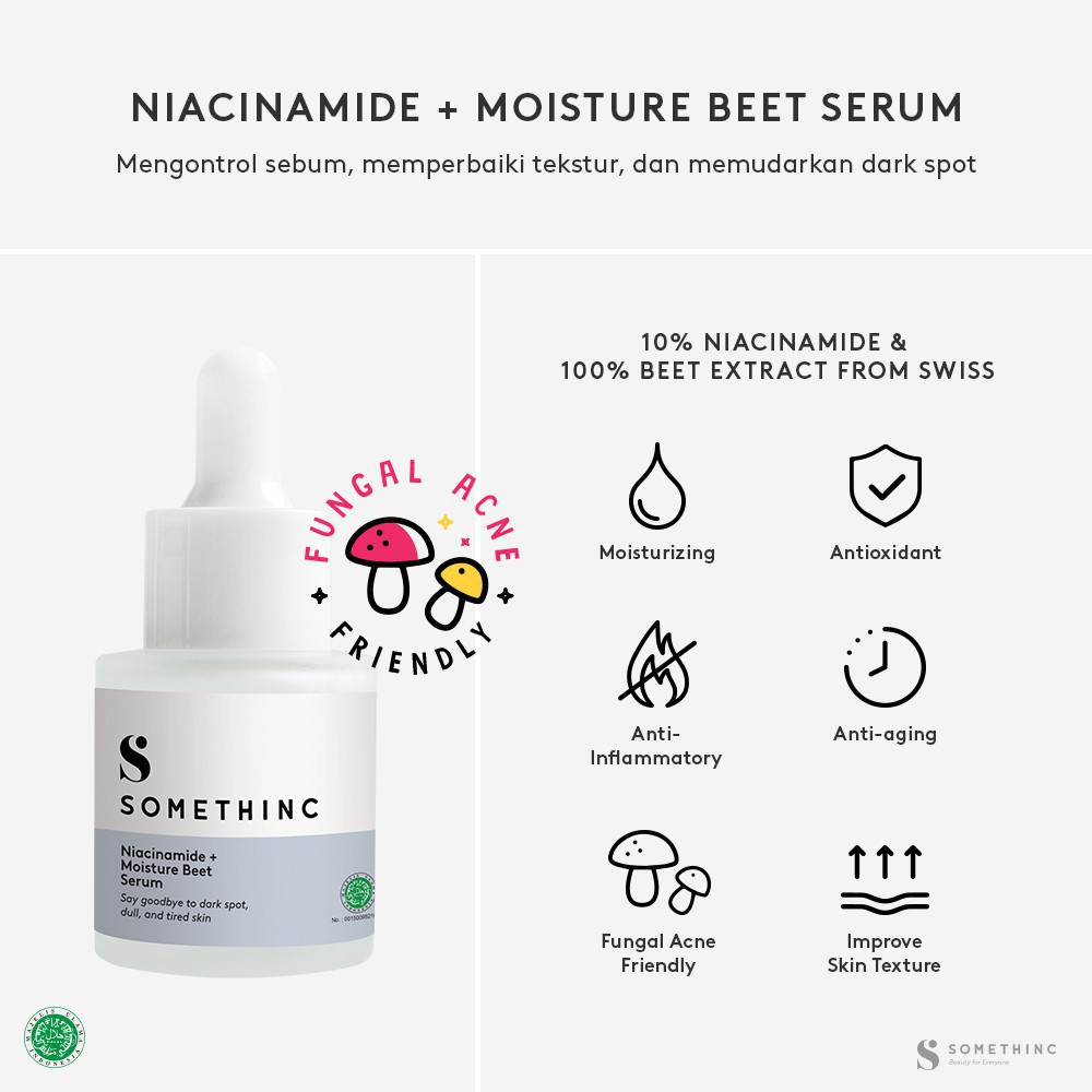 TIKTOK - SOMETHINC Niacinamide + Moisture Beet Serum [ PUTIH ] 40 ml BESAR