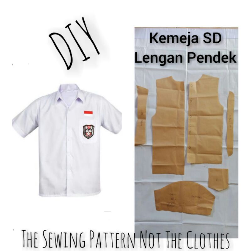 Pola Kemeja SD Lengan Pendek