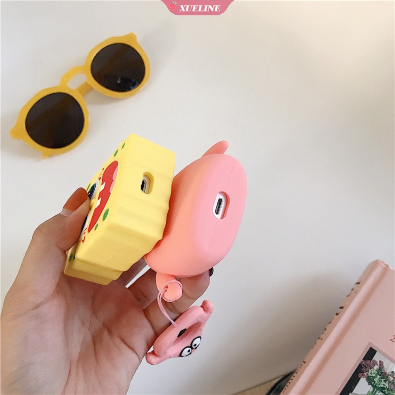 Casing Soft Case Silikon Motif Kartun SpongeBob SquarePants Patrick Star Untuk AirPods 1 / 2 / 3 Pro