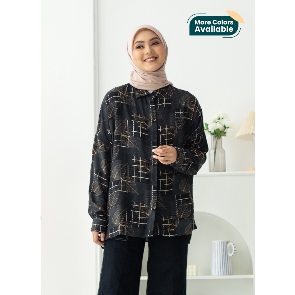 Jual Ixora Dawon Oversized Shirt - Kemeja Wanita Oversized Lengan ...