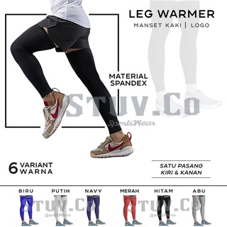 Manset Kaki | Leg Sleeve | Leg Warmer | Pelindung Lutut Pria Wanita Bahan Spandex Balon 1 Pasang