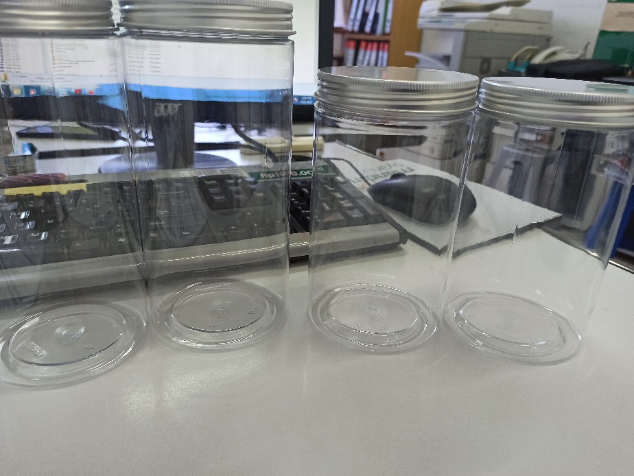 Pet Plastic Jar Bottle Honey Jar Transparent Food Jar Biscuit Jar Packing Sealing Jar Tea Pot(silver Cover Free Gasket)