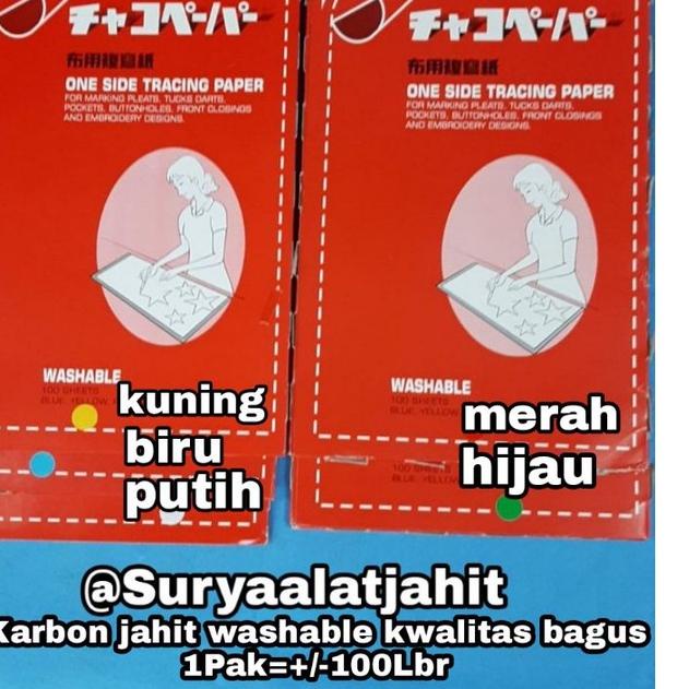 

【COD】 Karbon jahit washable kwalitas bagus 1Pak=+/-100Lbr =rp.85.000/1pak produck terlaris
