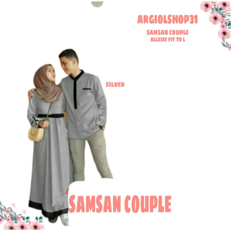 MUSLIM COUPLE GAMIS TERLARIS SAMSAN CF COUPLE SET TERBARU COUPLE PASANGAN REMAJA