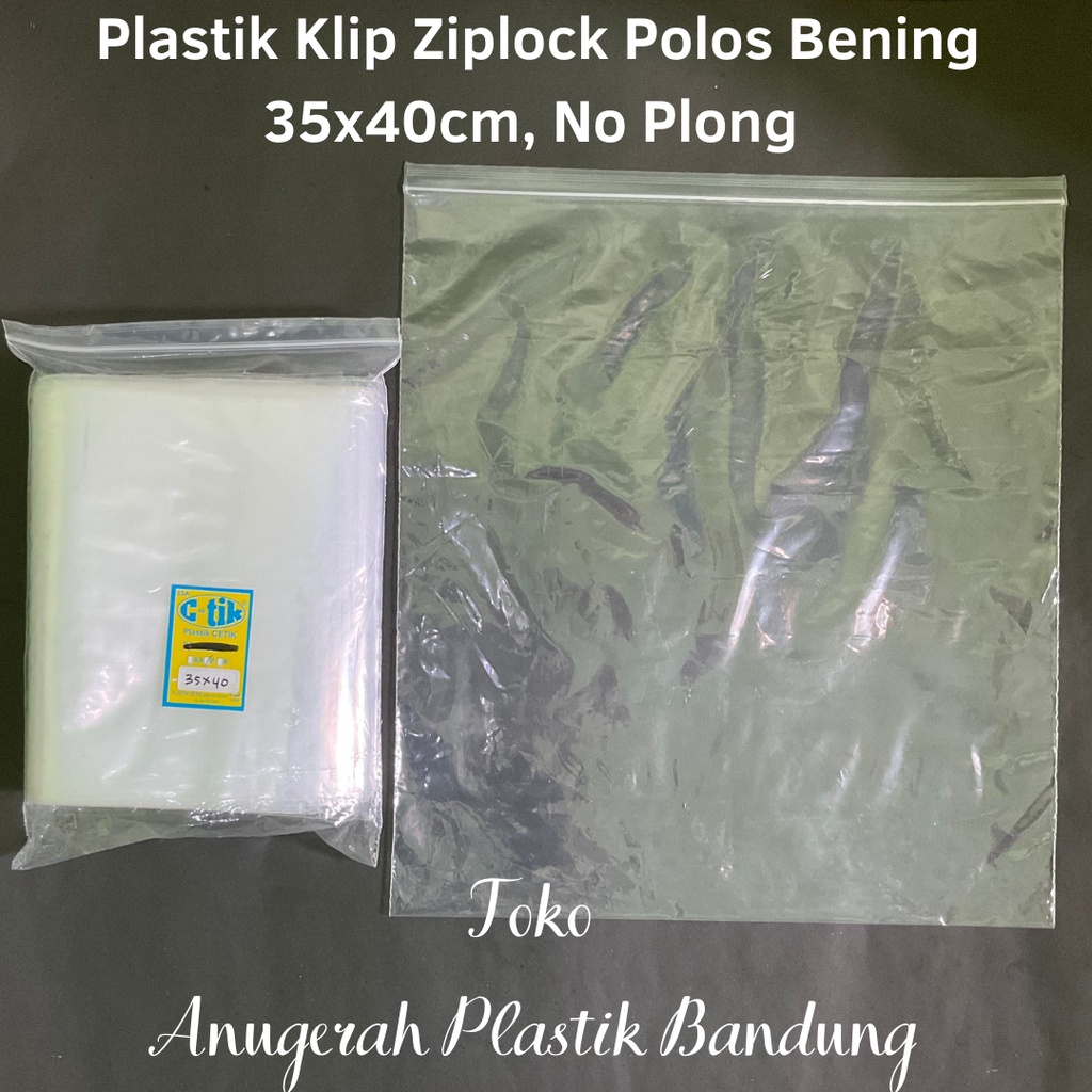 Plastik klip ziplock polos bening 35x40 /plastik packing baju/kaos