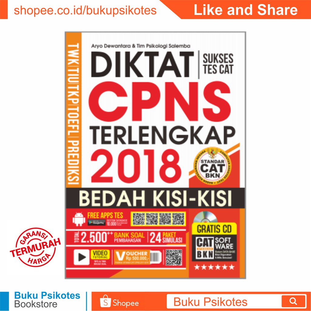 Buku Tes Cpns Diktat Sukses Tes Cat Cpns Terlengkap 2018 Bonus Cd Shopee Indonesia