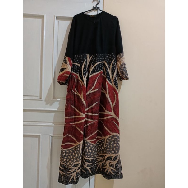 Preloved Gamis Batik Bijak Langit Biru corp bukan wearing klamby hlzb heaven light zerinabanu