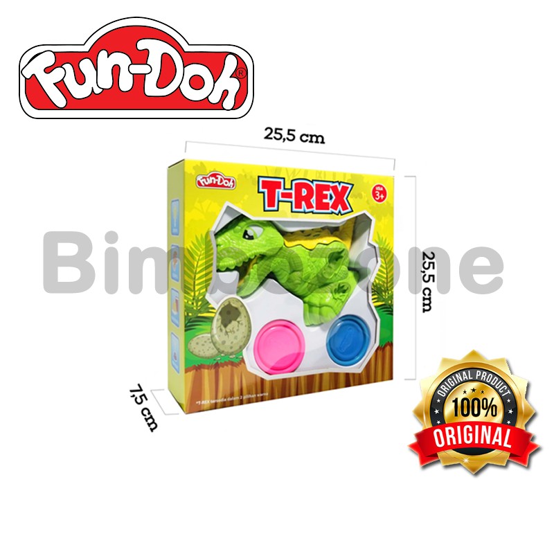 Bimbozone - Mainan Anak Mainan lilin Playdoh murah Mainan anak laki laki Dino T-rex Dinosaurus - FUN DOH TREX