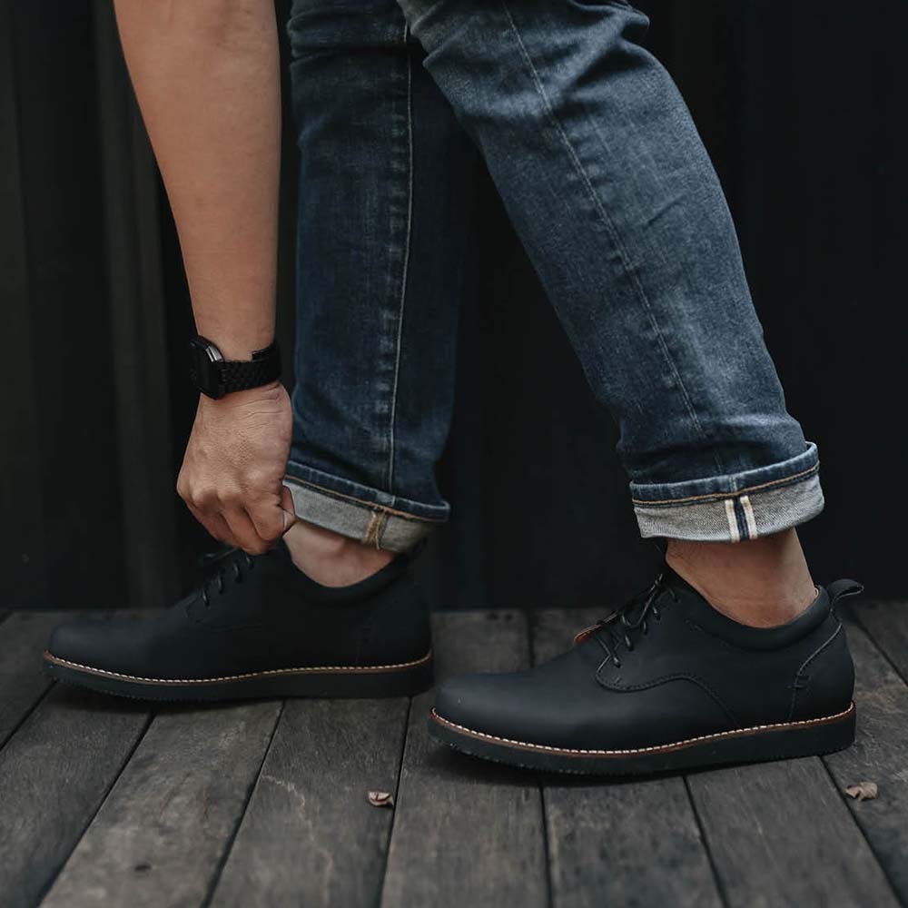 ALASKA BLACK |ManNeedMe x FSTP| Sepatu Pantofel Pria Derby Semi Formal