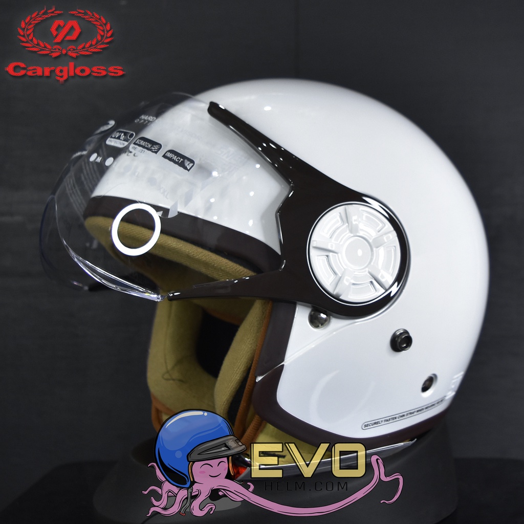 HELM CARGLOSS YRH HIJAB &quot;ORI&quot; - WHITE ( PUTIH TULANG )