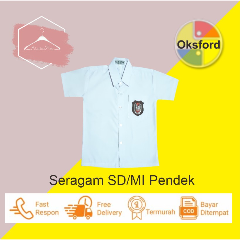 Baju Seragam Sekolah SD/MI Kemeja Anak Putih Lengan Pendek Putra Dan