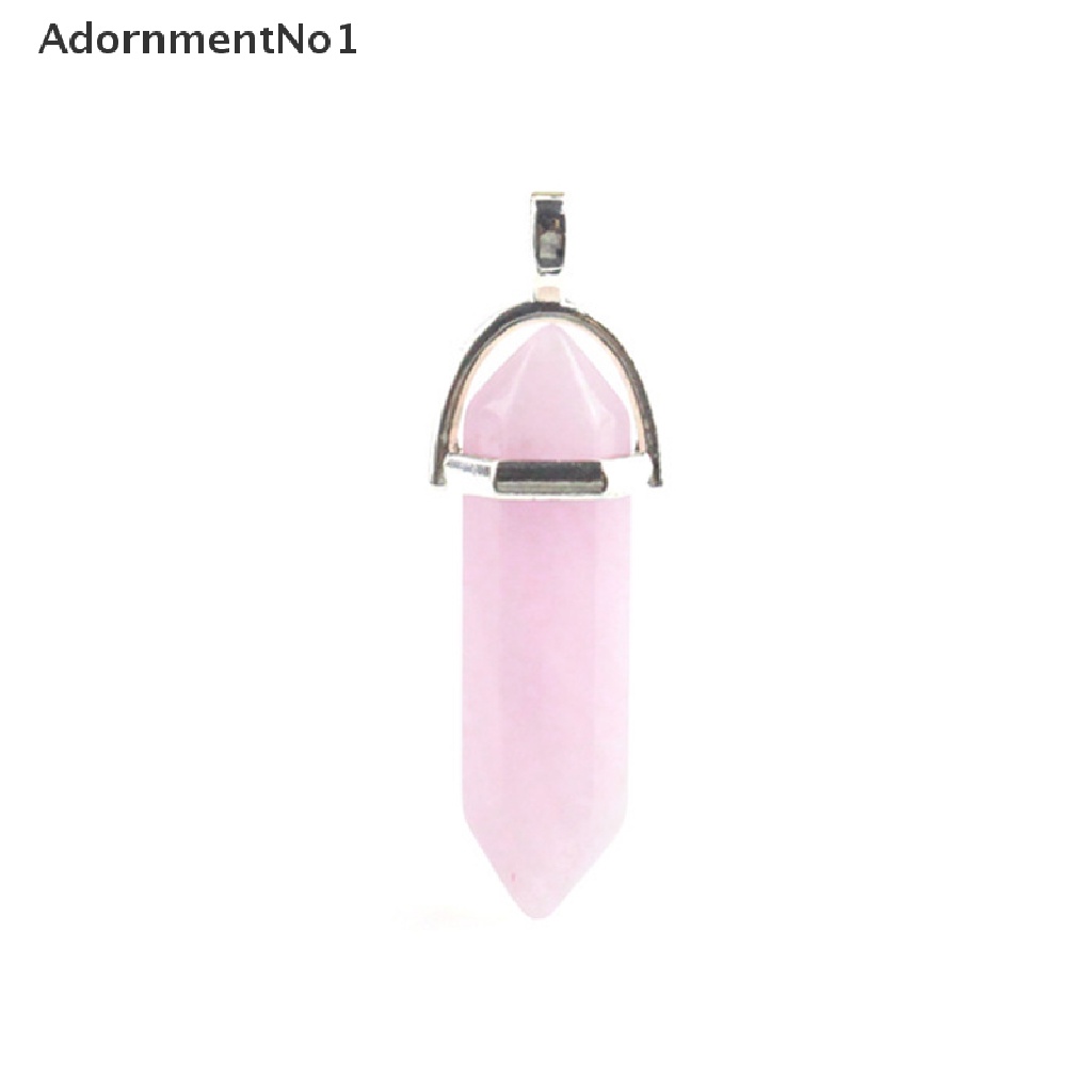 (AdornmentNo1) 1pc Liontin Batu Kristal Mineral Rose Quartz Alami