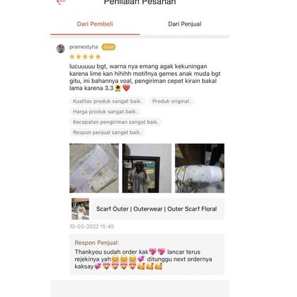 Free Garansi Scarf Outer | Outerwear | Outer Scarf Floral