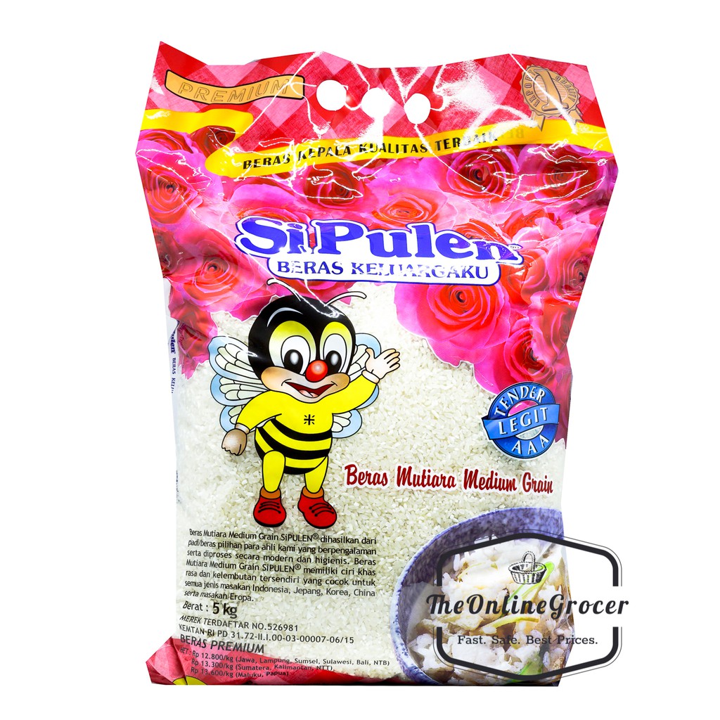 Beras Sipulen Medium Grain Kemasan Merah 5kg
