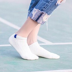 INDOMINI KAOS KAKI POLOS 6 GARIS SOCKS MURAH KAOSKAKI FASHION WANITA PENDEK IMPOR R103-POLOS PUTIH