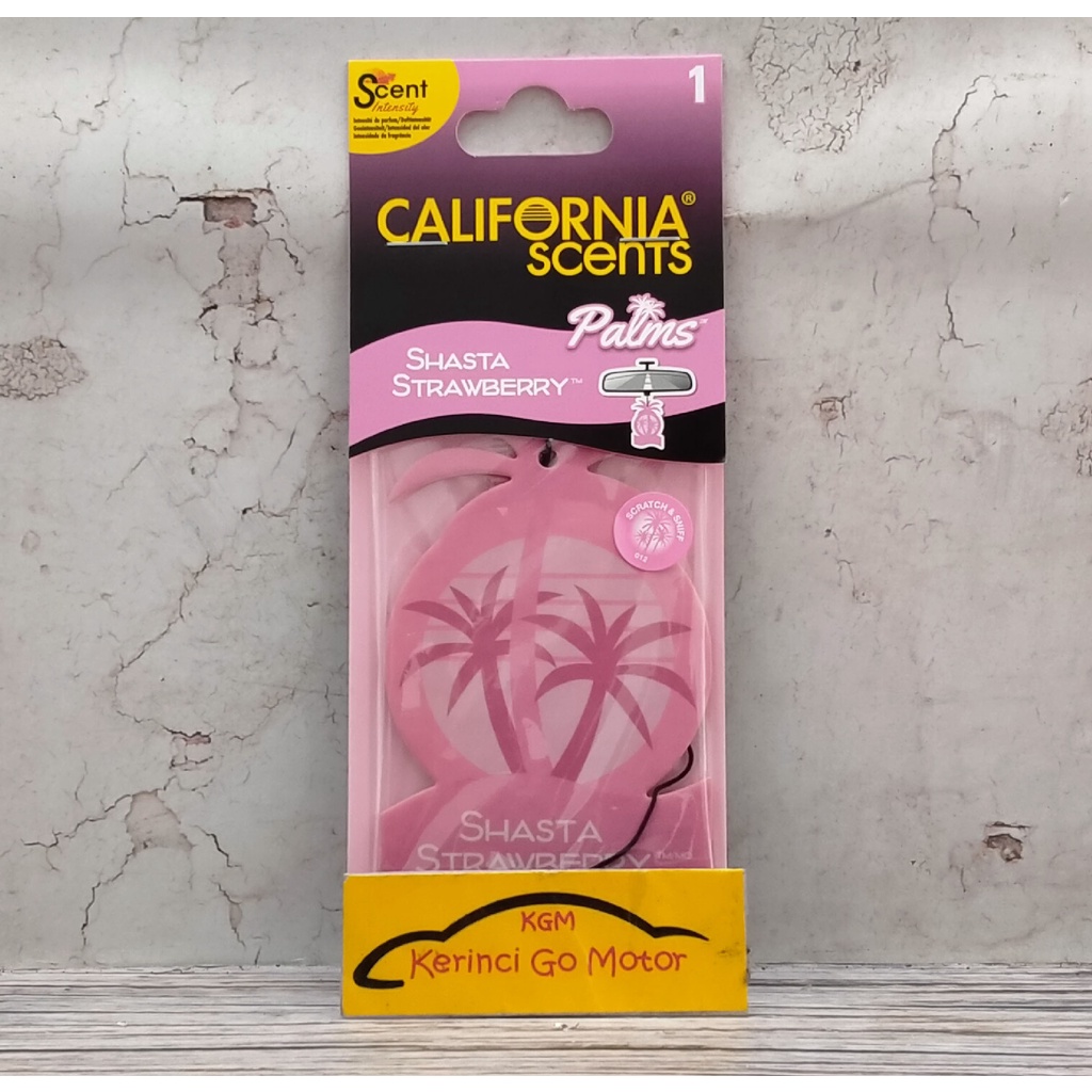 PEWANGI CALIFORNIA SCENTS PALMS PAPER SHASTA STRAWBERRY PARFUM MOBIL