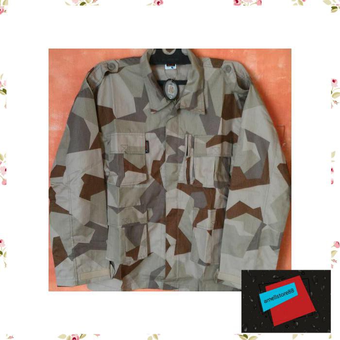 Jaket Pria parasut parka gunung PDL loreng gurunDessertArmyPaintball XJL0102 bahan import WE52