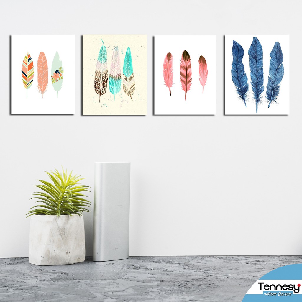 HIASAN DINDING WALL DECOR PAJANGAN POSTER DEKORASI KAMAR RUMAH FEATHER BULU 2