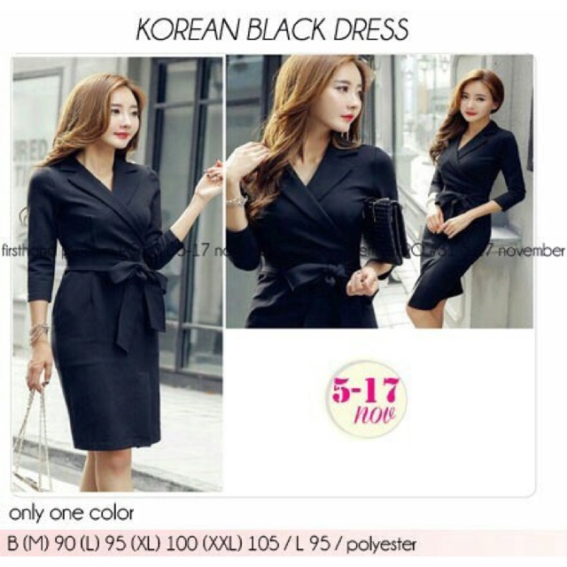 Korean black dress