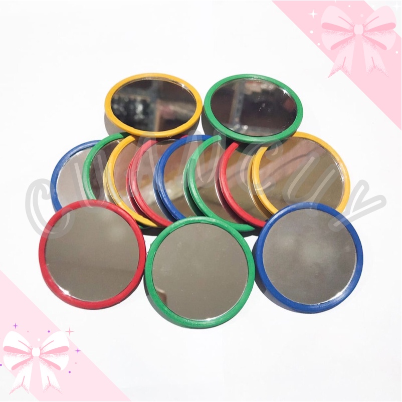 Cuancuy - Kaca Bulat Cermin Bulat Kecil Makeup Travell Cermin Saku Makeup Warna Mini Dandan Termurah-1