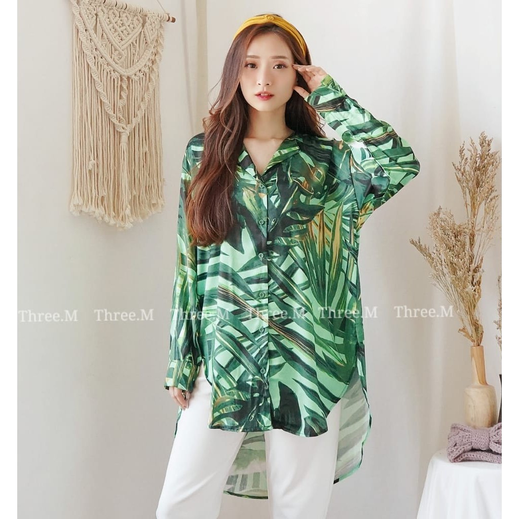 8480 3m THREE M MONSTERA OVERSIZED SHIRT KEMEJA IMPORTIR FASHION TERMURAH Impor GROSIR MURAH IMPORT