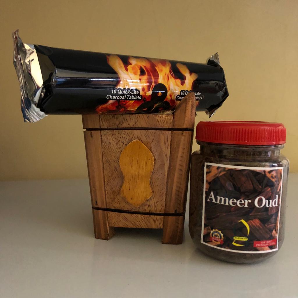 Paket Mabkharat Prapen Kayu Mini AMEER OUD Premium