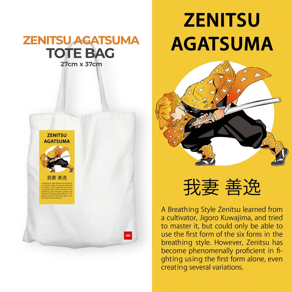 (SALE) DEMON SLAYER TOTE BAG KANVAS ANIME DEMON SLAYER / NEZUKO KAMADO / TOMIOKA GIYUU / ZENITSU AGATSUMA / KIMETSU NO YAIBA / OFFICIAL FAN ART