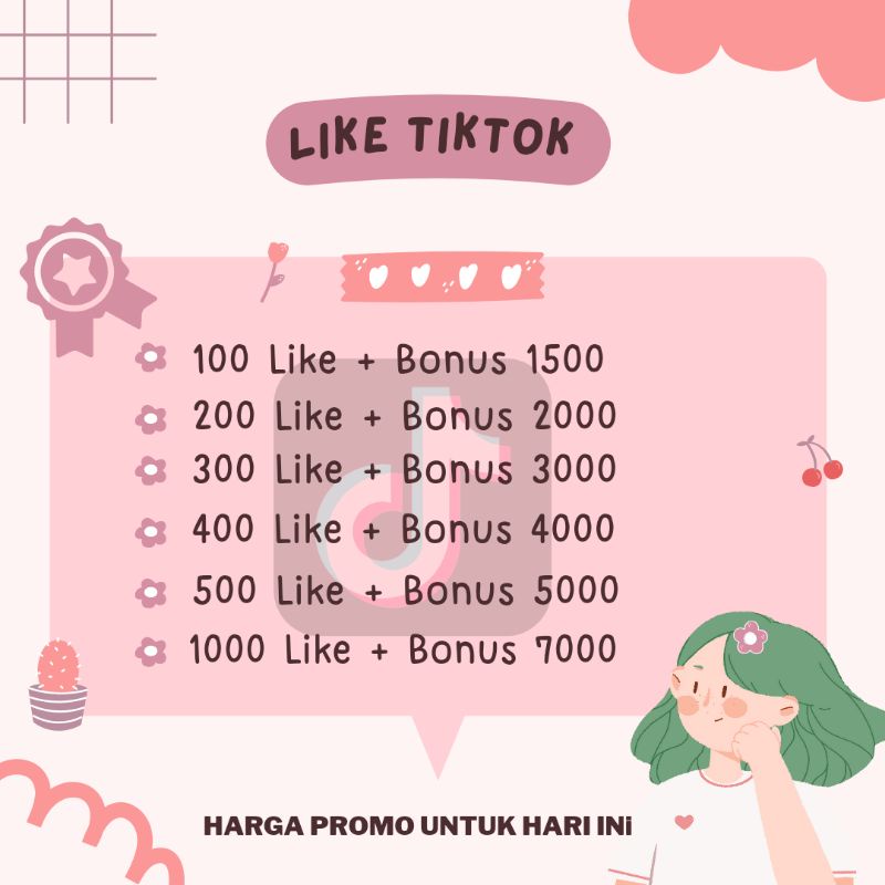 [Garansi] Like Tiktok Permanen (Premium)