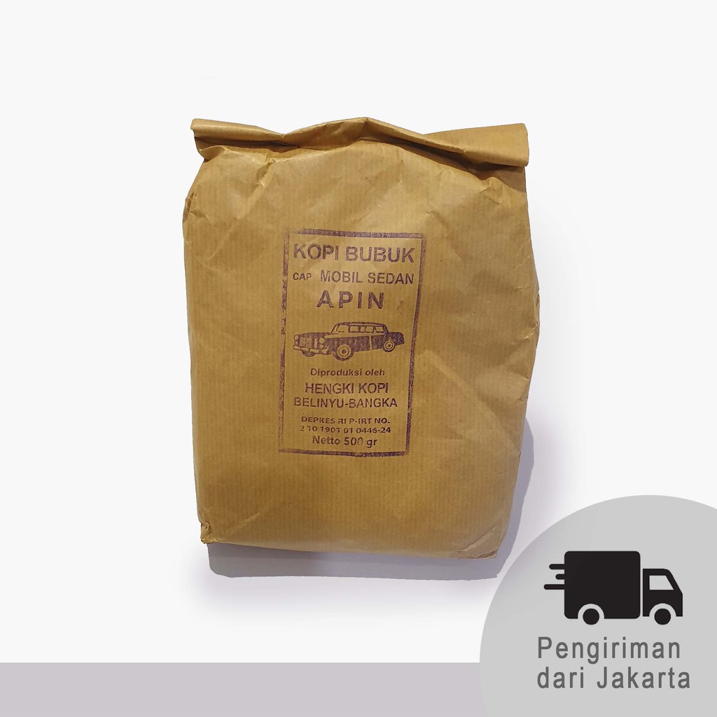 Kopi bangka bubuk cap mobil sedan Apin 500 gram